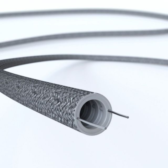 creative-tube, diametro 20 mm, rivestito in tessuto rn02 lino naturale  grigio, canalina passacavi modellabile by creative-cables - LIGHT dESIGN  STORE